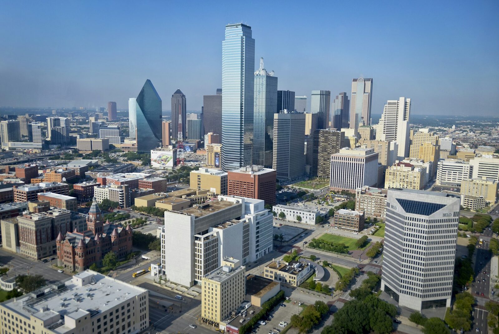 Dallas, Texas downtown skyline at dusk
